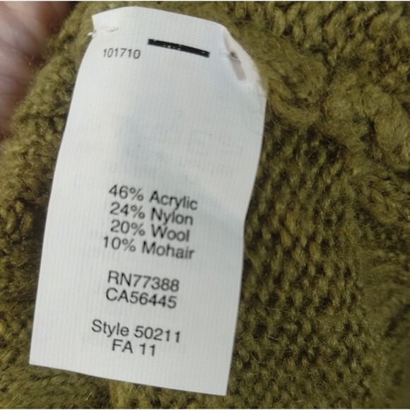 J.Crew Sweater Women's S Long Sleeve V Neck Shawl Collar Moss Green Wool Career - Picture 7 of 8